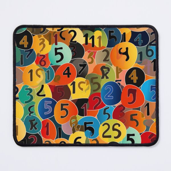 Item preview, Colorful fantasy pattern blue yellow orange green red black ornament numbers designed and sold by G-M-Designs.
