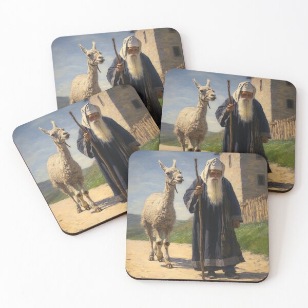 Item preview, Elderly Monk and His Llama designed and sold by Nabucodonoshop.