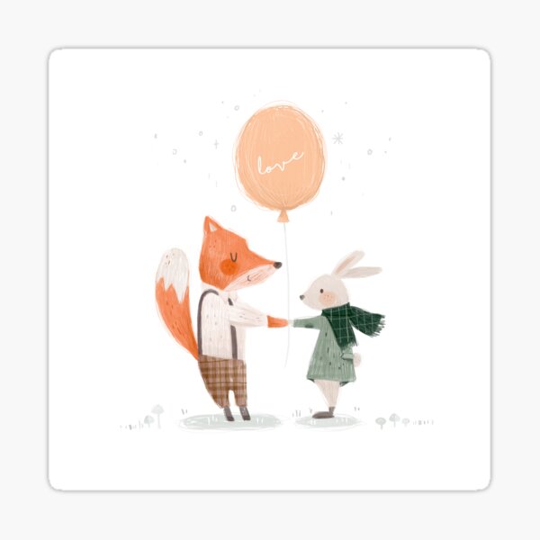 Fox and Rabbit Sticker