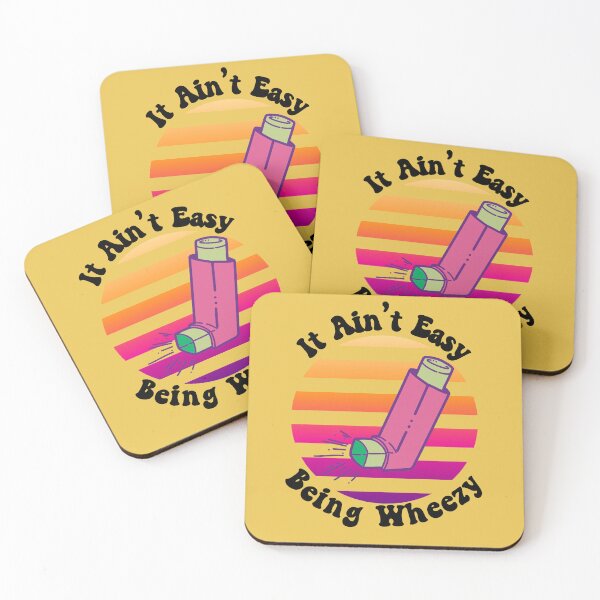Item preview, It Ain't Easy Being Wheezy Neon Retro Asthma Inhaler Gift For Allergics designed and sold by AITeeGenius.