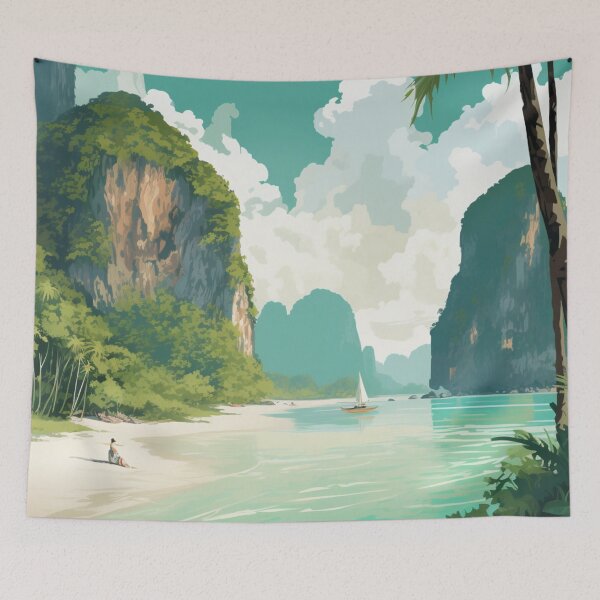 Item preview, A Vintage Travel Illustration of Phi Phi - Thailand designed and sold by GoodOldVintage.