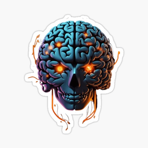 Item preview, AI Cybernetic Brain designed and sold by KapowStickers.