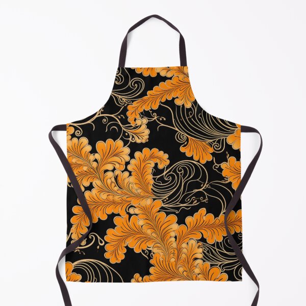 Artikelvorschau, Buntes Fantasiemuster orange schwarz Ornamente Spitzenmuster entworfen und verkauft von G-M-Designs.