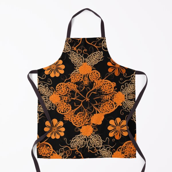 Artikelvorschau, Buntes Fantasiemuster orange schwarz Ornamente Spitzenmuster entworfen und verkauft von G-M-Designs.