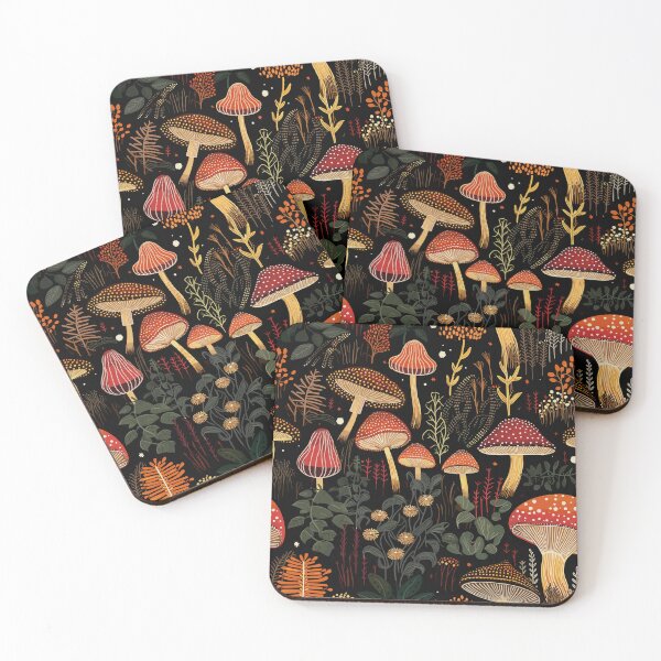 Item preview, Dark Forest Magic Mushrooms Art designed and sold by meggydesigns.