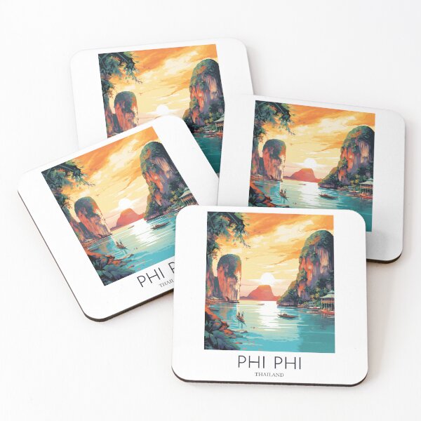 Item preview, A Pop Art Travel Print of Phi Phi Islands - Thailand designed and sold by StudioRedKoala.