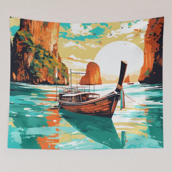 Item preview, A Pop Art Travel Print of Phi Phi Islands - Thailand designed and sold by StudioRedKoala.