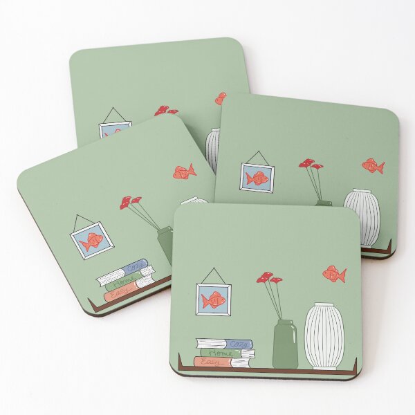 Item preview, Cozy Shelf with Vases and Fish designed and sold by CozyAtMidnight.