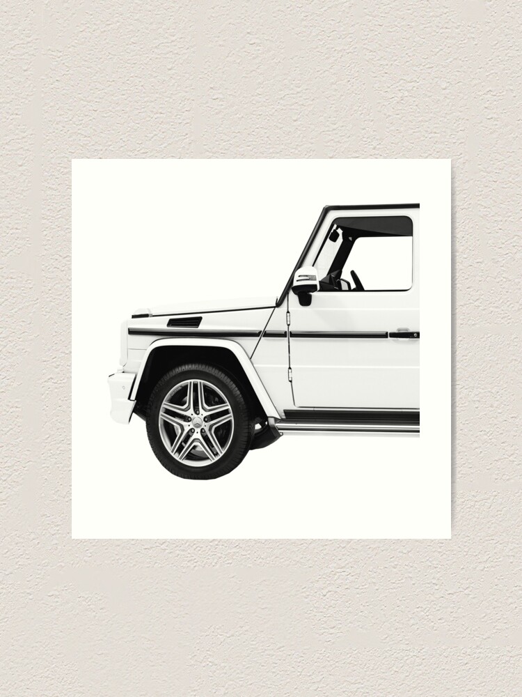 Mercedes Amg G Klasse Weiss Weiss Kunstdruck Von Under Thetable Redbubble