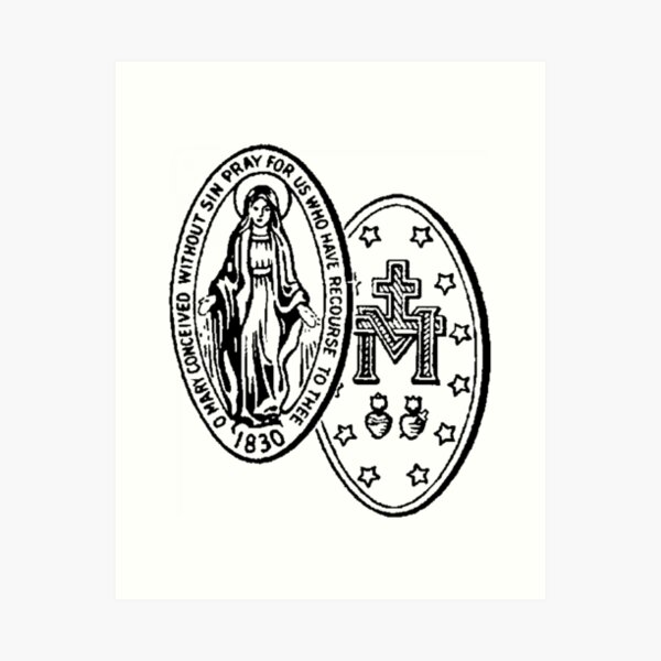 Miraculous Medal of Virgin Mary Art Print
