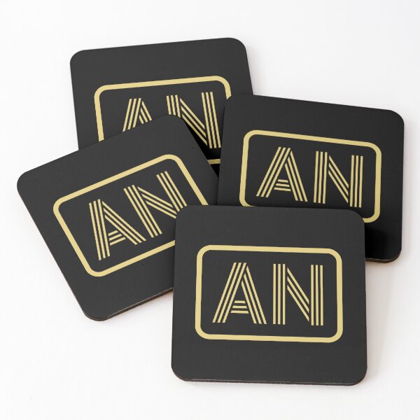 Item preview, AN Initials Gold Geometric Letters designed and sold by Jeallan Designs.