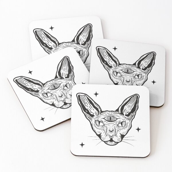 Item preview, Occult sphynx cat illustration designed and sold by Moonscapestudio.