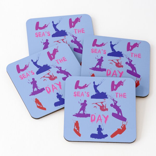 Item preview, Kitesurfer Silhouette Pattern With Seas The Day Quote 1 designed and sold by taiche.