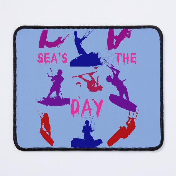 Item preview, Kitesurfer Silhouette Pattern With Seas The Day Quote 1 designed and sold by taiche.