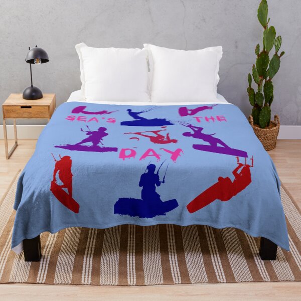Item preview, Kitesurfer Silhouette Pattern With Seas The Day Quote 1 designed and sold by taiche.