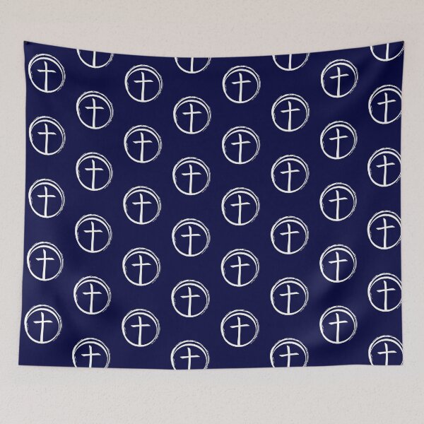 Item preview, The Steady Cross Inside An Unsteady Wave Christian Faith Logo designed and sold by CrossAndCrown.