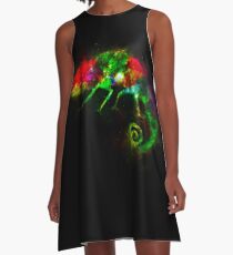 Psychedelic Chameleon A-Line Dress