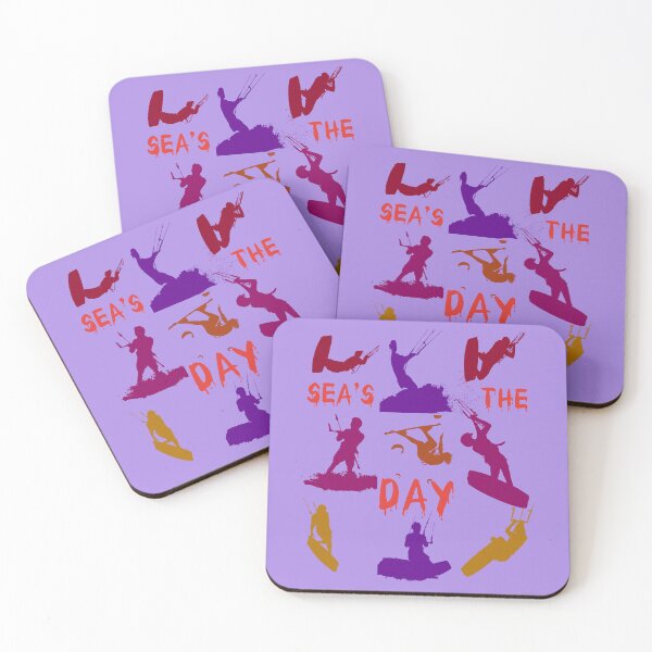 Item preview, Kitesurfer Silhouette Pattern With Seas The Day Quote 2 designed and sold by taiche.