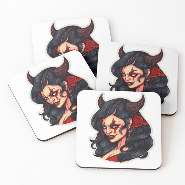 Item preview, Evil Demon Girl | Classic T-Shirt, Sticker designed and sold by NicolasGlowArt.