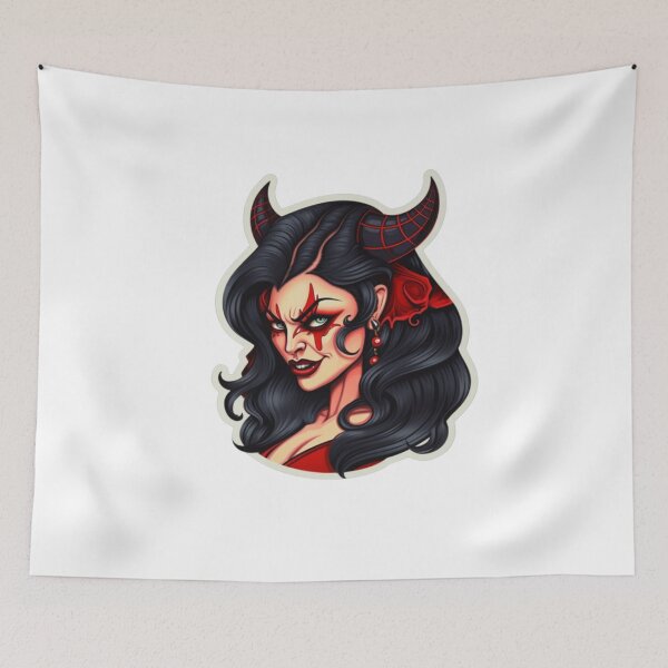 Item preview, Evil Demon Girl | Classic T-Shirt, Sticker designed and sold by NicolasGlowArt.