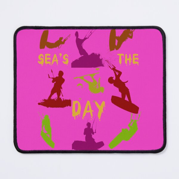 Item preview, Kitesurfer Silhouette Pattern With Seas The Day Quote 3 designed and sold by taiche.