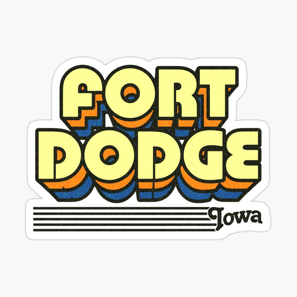 Fort Dodge, Iowa | Retro Stripes Sticker