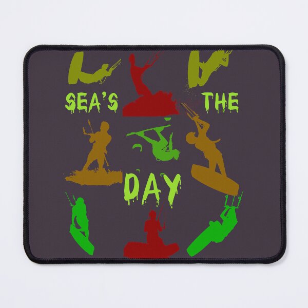 Item preview, Kitesurfer Silhouette Pattern With Seas The Day Quote 4 designed and sold by taiche.