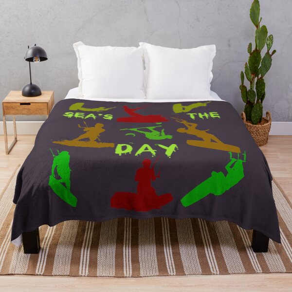 Item preview, Kitesurfer Silhouette Pattern With Seas The Day Quote 4 designed and sold by taiche.