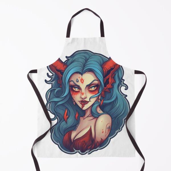 Item preview, Blue Hair Demon Girl | Classic T-Shirt, Sticker designed and sold by NicolasGlowArt.
