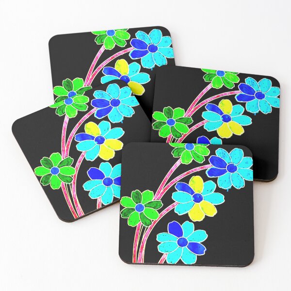Item preview, Flowers in green and turquoise designed and sold by angel1.