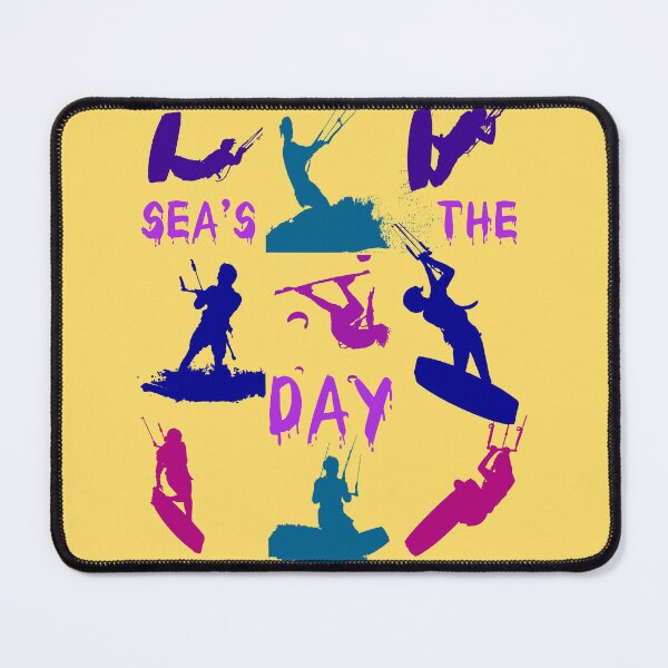 Item preview, Kitesurfer Silhouette Pattern With Seas The Day Quote 5 designed and sold by taiche.