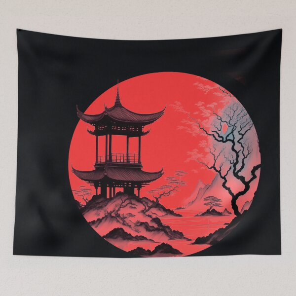 Item preview, Japanese pagoda between trees designed and sold by apicon.