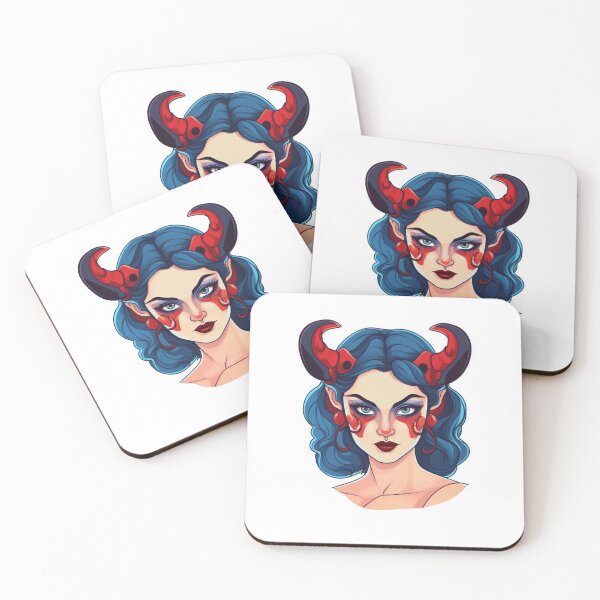 Item preview, Evil Demon Girl | Classic T-Shirt, Sticker designed and sold by NicolasGlowArt.