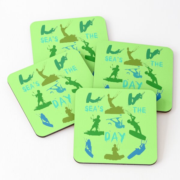 Item preview, Kitesurfer Silhouette Pattern With Seas The Day Quote 6 designed and sold by taiche.