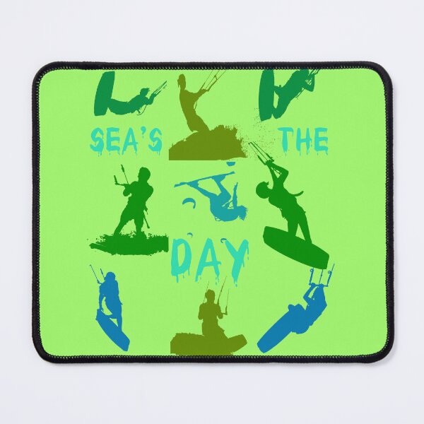 Item preview, Kitesurfer Silhouette Pattern With Seas The Day Quote 6 designed and sold by taiche.