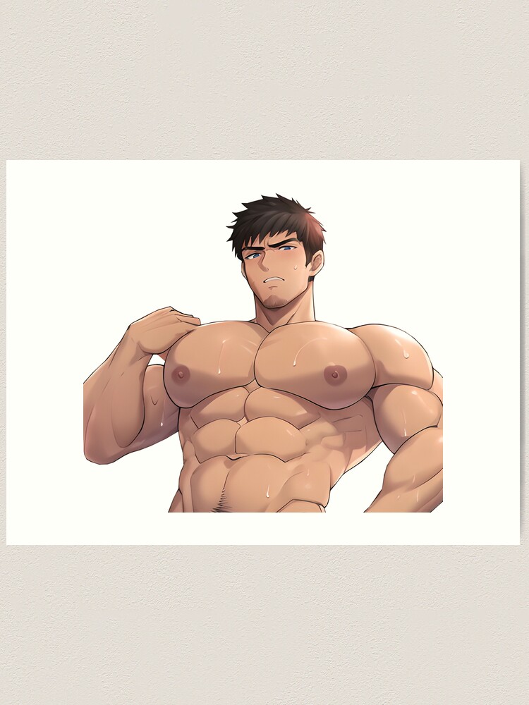 Muscular Anime Boy Poster for Sale by baraclub