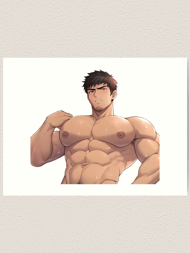 Muscular Anime Boy | Art Board Print