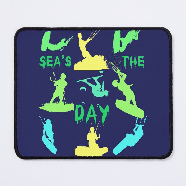 Item preview, Kitesurfer Silhouette Pattern With Seas The Day Quote 7 designed and sold by taiche.
