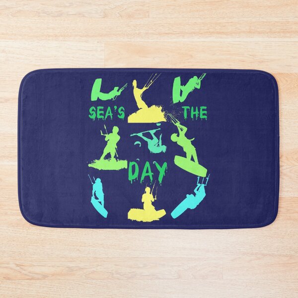 Item preview, Kitesurfer Silhouette Pattern With Seas The Day Quote 7 designed and sold by taiche.