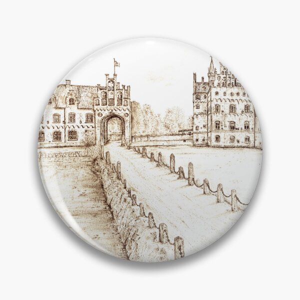 Item preview, Egeskov Castle Drawing, Denmark, Warm Sunshine - A Fairytale Escape to Danish Grandeur designed and sold by studioSharonKay.