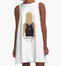 Battlestar Galactica - Starbuck "Nothing But The Rain, Sir" Tee (No raindrops) A-Line Dress