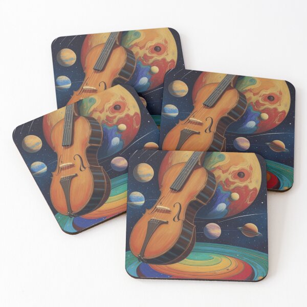 Item preview, Guitar on a vinyl record in space designed and sold by Starry night Cherry blossom.