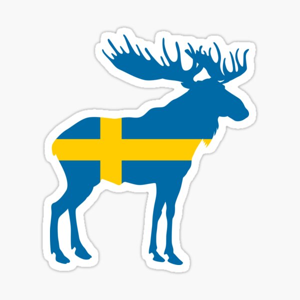 Flag Moose of Sweden Sticker