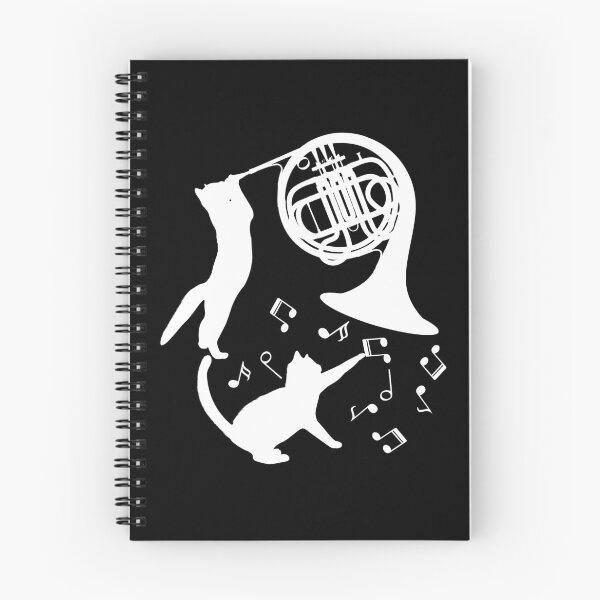 Item preview, Cats Playing French Horn And Music Notes designed and sold by Primroaddesigns.