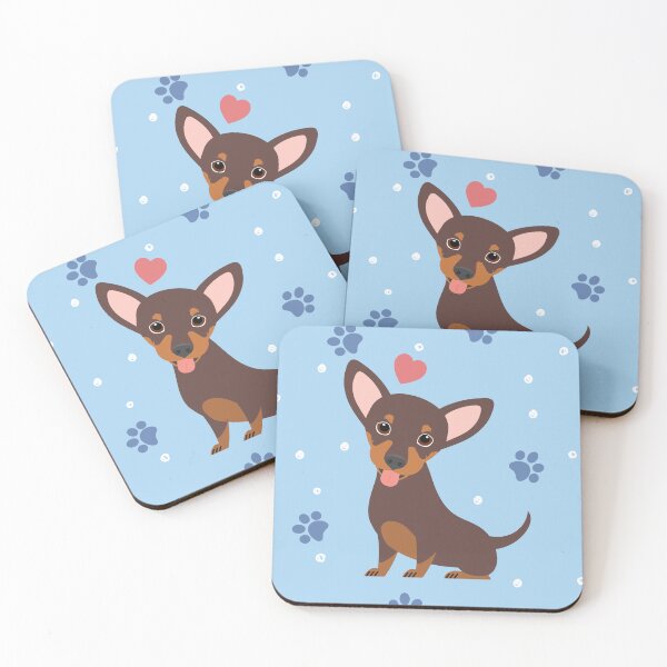 Item preview, LOVE Chocolate Brown Chiweenie dachshund chihuahua mix w/ Upright Ears designed and sold by Lulupainting.