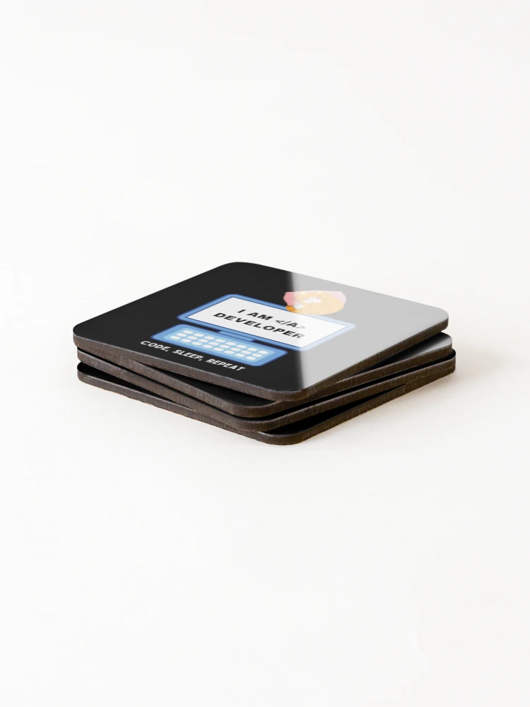 Thumbnail 4 of 5, Coasters (Set of 4), Code Sleep Repeat - Coder Humour designed and sold by GiftMonkey.