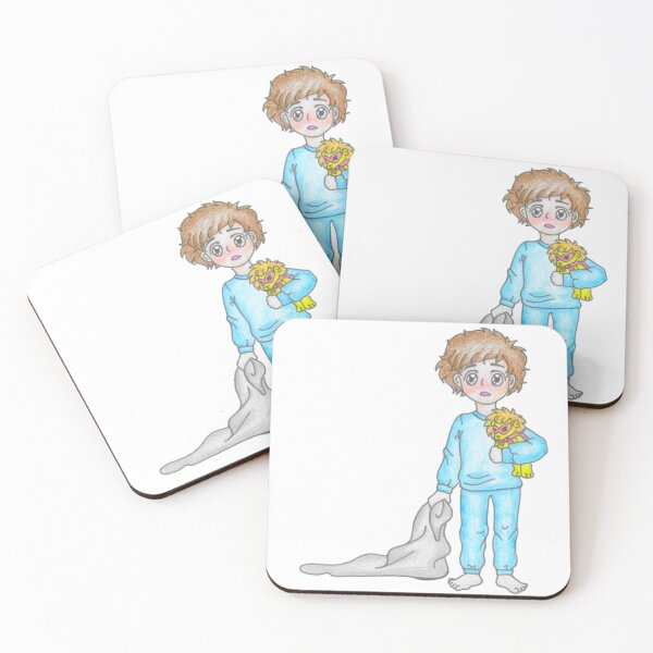 Item preview, Boy with a cuddly toy lion in his arms designed and sold by Anmioma.