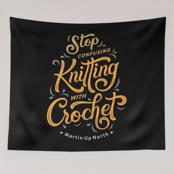 Item preview, Stop confusing knitting with crochet  yellow  	 designed and sold by gtithcteca34.