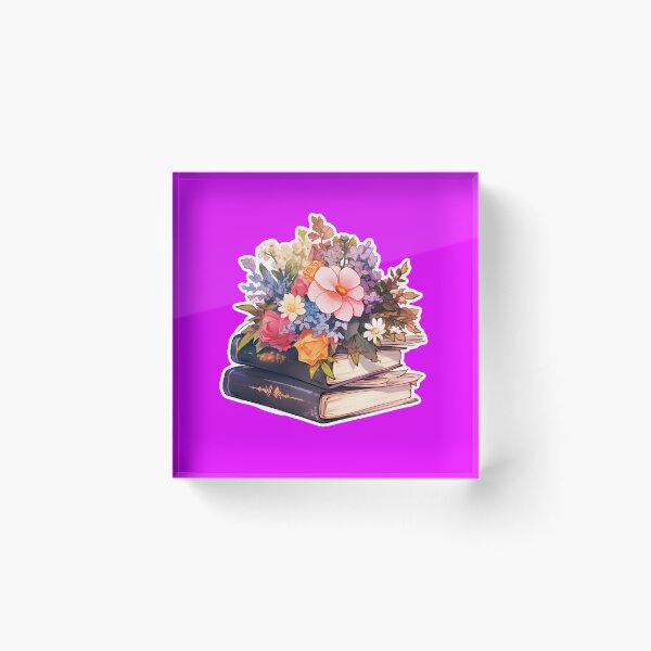 Item preview, Flowers above Books Botany and Literature Sticker and Shirt Design by ZeesDesign designed and sold by ZEESDESIGN.