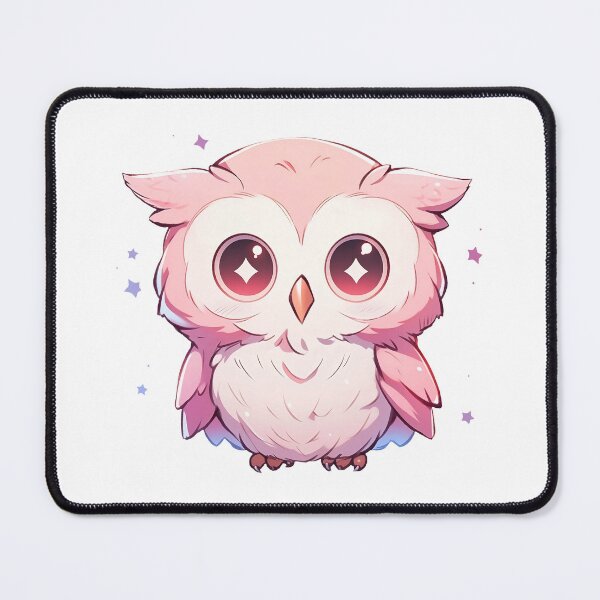 Item preview, Cute Kawaii Anime Pink Owl designed and sold by CozyKawaiiArt.